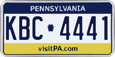 PA license plate KBC4441