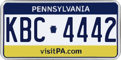 PA license plate KBC4442