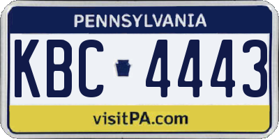 PA license plate KBC4443