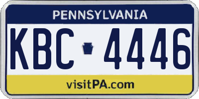 PA license plate KBC4446