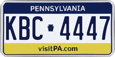 PA license plate KBC4447