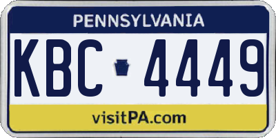 PA license plate KBC4449