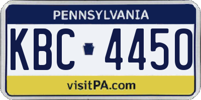 PA license plate KBC4450