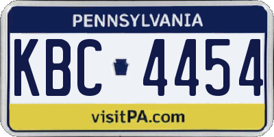 PA license plate KBC4454
