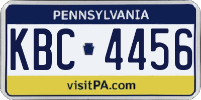 PA license plate KBC4456
