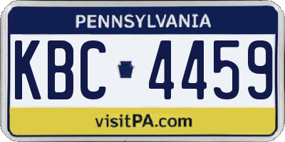 PA license plate KBC4459