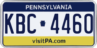 PA license plate KBC4460