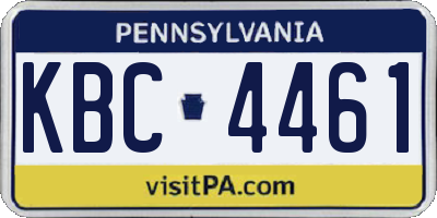 PA license plate KBC4461