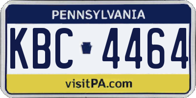 PA license plate KBC4464