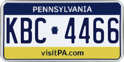 PA license plate KBC4466