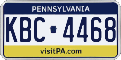 PA license plate KBC4468