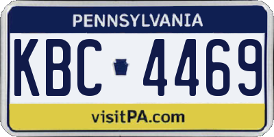 PA license plate KBC4469