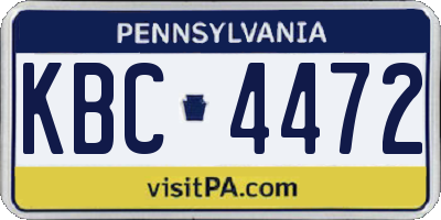 PA license plate KBC4472