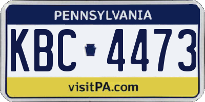 PA license plate KBC4473