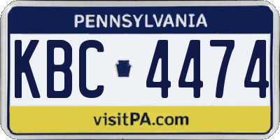 PA license plate KBC4474