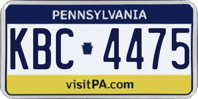 PA license plate KBC4475