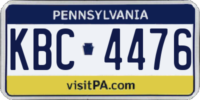PA license plate KBC4476