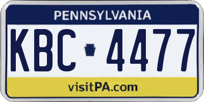 PA license plate KBC4477
