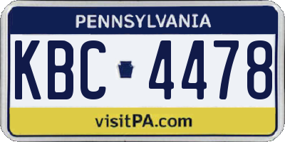 PA license plate KBC4478