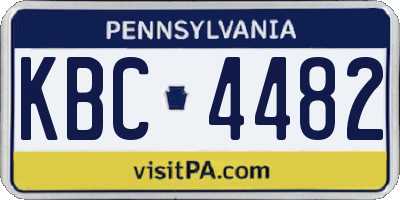 PA license plate KBC4482