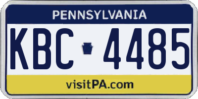 PA license plate KBC4485