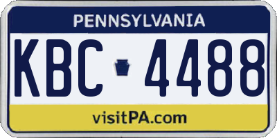 PA license plate KBC4488