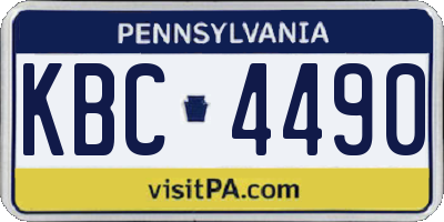 PA license plate KBC4490