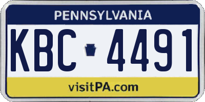 PA license plate KBC4491