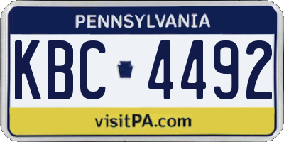 PA license plate KBC4492