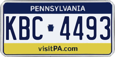 PA license plate KBC4493