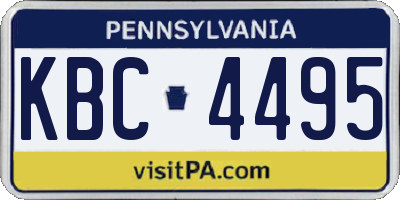 PA license plate KBC4495