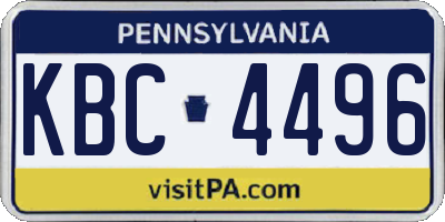 PA license plate KBC4496