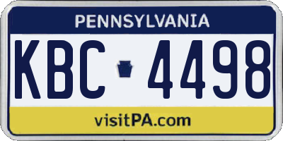 PA license plate KBC4498