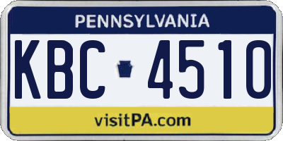 PA license plate KBC4510