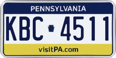 PA license plate KBC4511