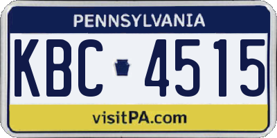 PA license plate KBC4515