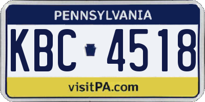 PA license plate KBC4518
