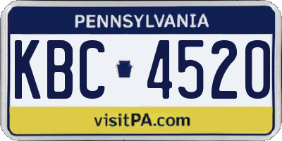 PA license plate KBC4520