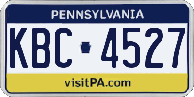 PA license plate KBC4527