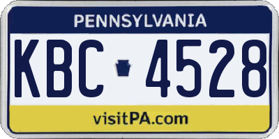 PA license plate KBC4528
