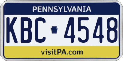 PA license plate KBC4548