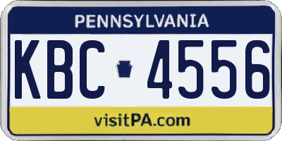 PA license plate KBC4556