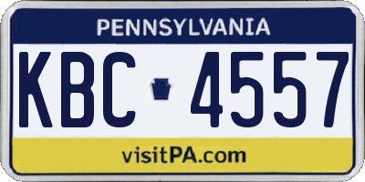 PA license plate KBC4557