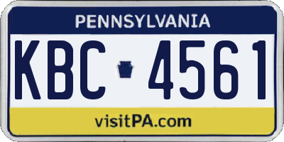 PA license plate KBC4561