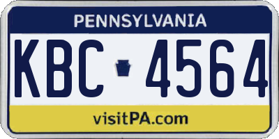 PA license plate KBC4564