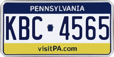 PA license plate KBC4565