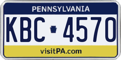 PA license plate KBC4570