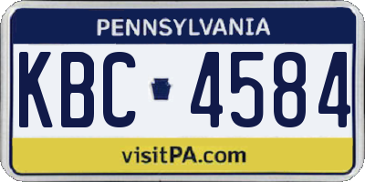 PA license plate KBC4584