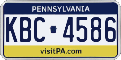PA license plate KBC4586