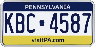 PA license plate KBC4587